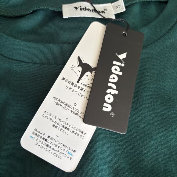 Yidarton Woman's S Comfy Front Twist Knot Long Sleeve Fall Green T Shirt #Y - Picture 3 of 7